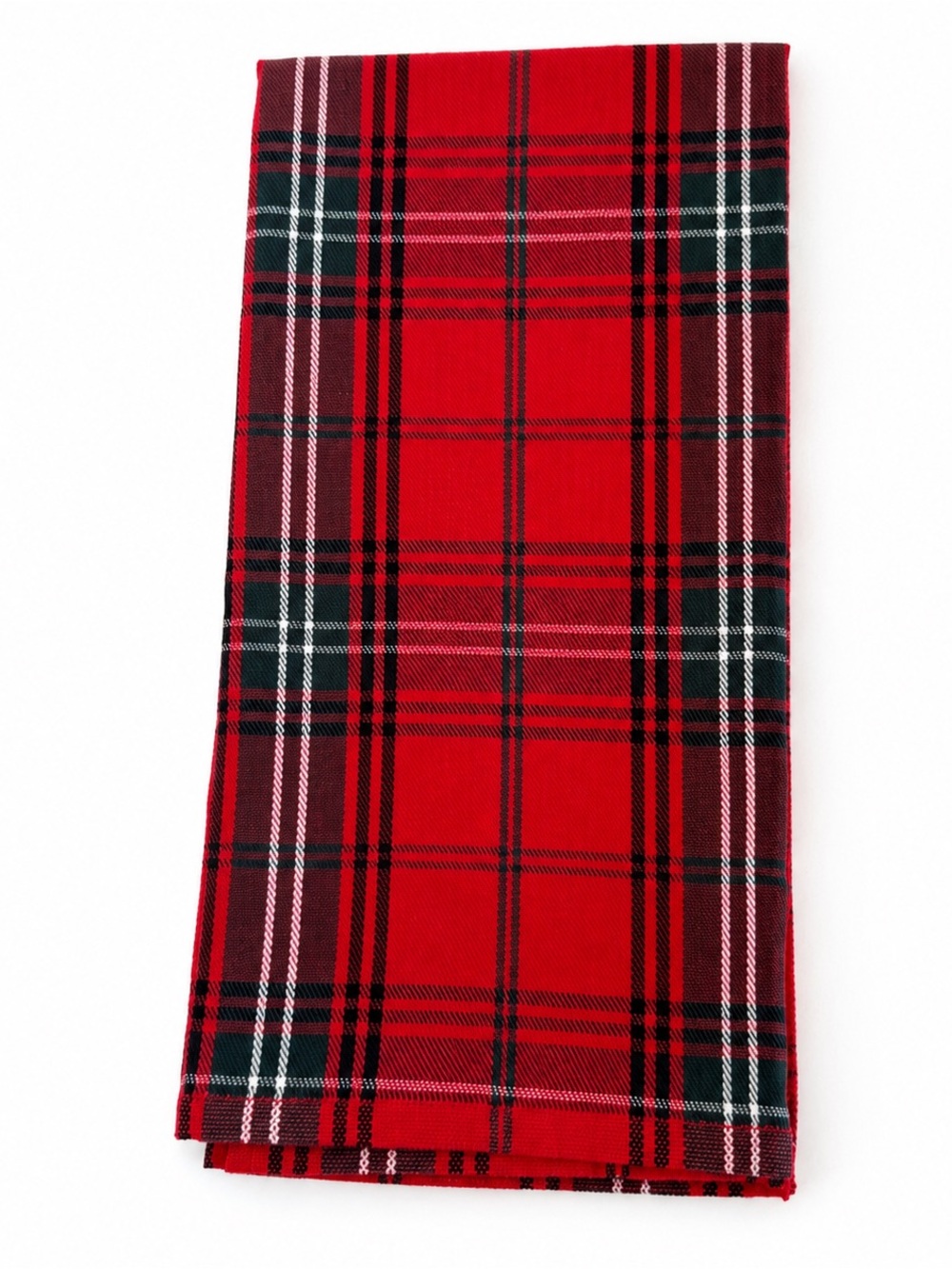 Williams Sonoma Red Tartan Plaid Kitchen Towel 20x30 Christmas